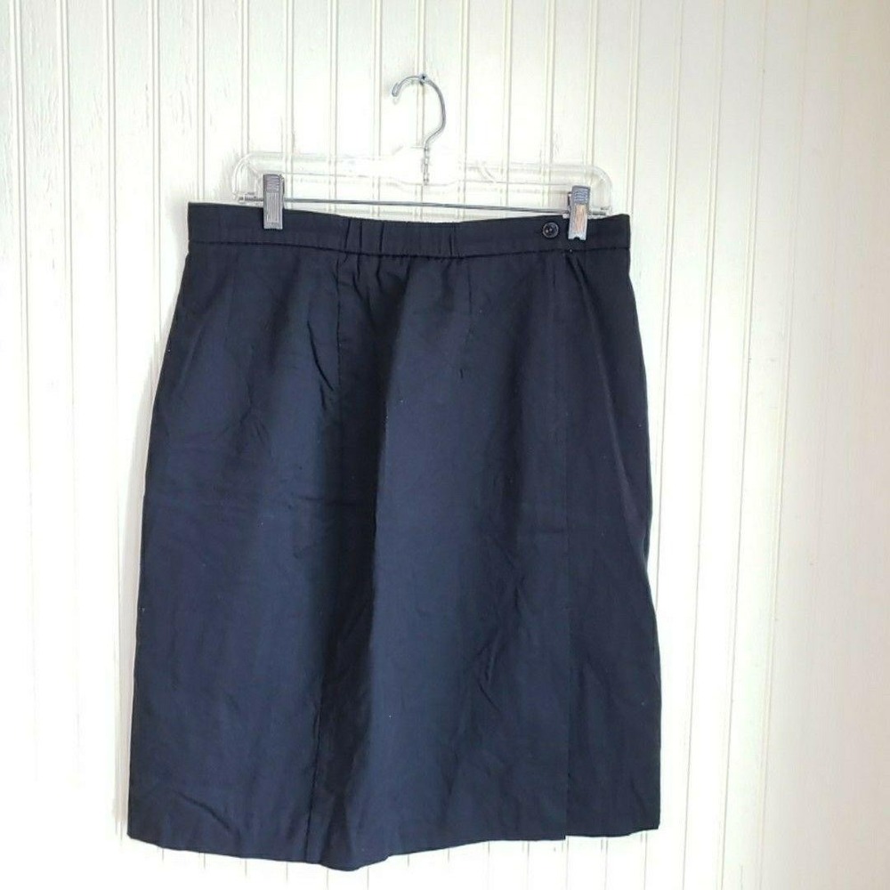 Liz Baker Essentials Skirt Womens Petite 16P Black Straight Knee Length Lined
